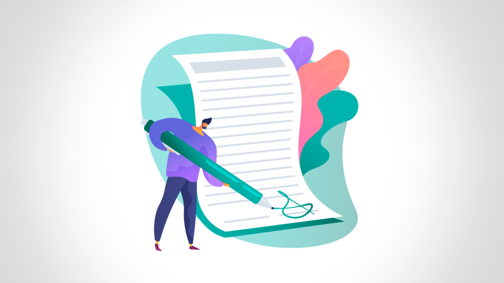 imagem para ilustrar artigo de pkhub sobre legal design com duas pessoas assinando um contrato